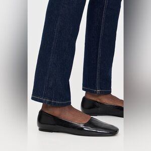 NEW Reformation Inez Ballet Flat, Leather Black Eel, US W 8.5 / EU 39